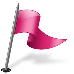 Map Marker Flag 3 Right Pink icon