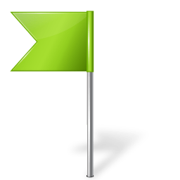 Map Marker Flag 4 Left Chartreuse icon