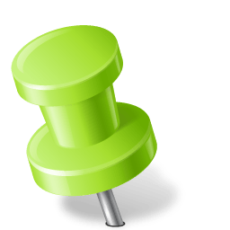 Map Marker Push Pin 2 Left Chartreuse icon