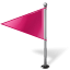 Map Marker Flag 1 Left Pink icon
