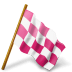 Map-Marker-Chequered-Flag-Right-Pink icon