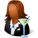 Occupations Bartender Female Dark icon