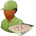 Occupations-Pizza-Deliveryman-Male-Dark icon
