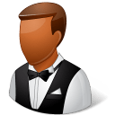 Occupations Waiter Male Dark icon