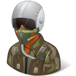 Occupations Pilot Military Male Dark icon