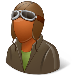 Occupations Pilot OldFashioned Male Dark icon