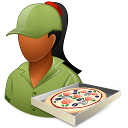 Occupations Pizza Deliveryman Female Dark icon