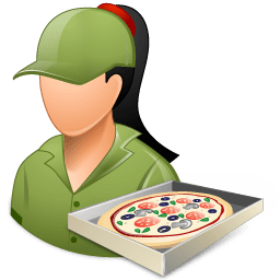 Occupations Pizza Deliveryman Female Light icon