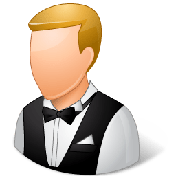 Occupations Waiter Male Light icon