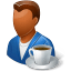 Rest Person Coffee Break Male Dark icon
