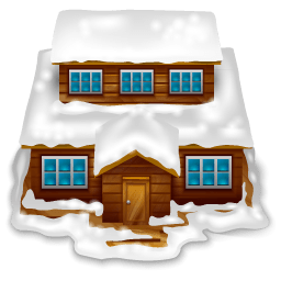 House with snow icon