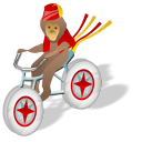Monkey bicycle icon