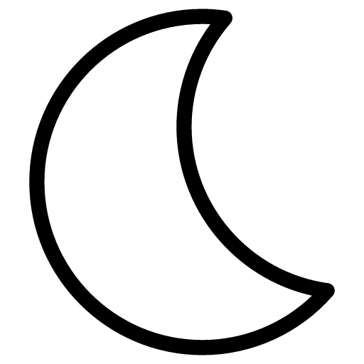 Half Moon Icon, Line Iconpack