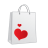 Shopping bag heart icon