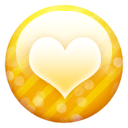 Gold button heart icon