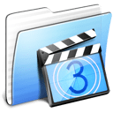 Aqua Stripped Folder Movies icon