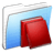 Aqua Stripped Folder Library icon