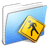 Aqua Stripped Folder Public icon