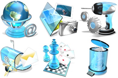 Blue Crystal Icons