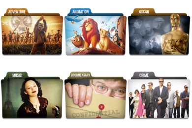 Movie Genres Folder Iconpack (25 icons) | limav