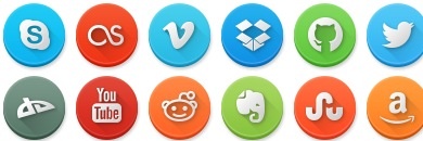 Modern Social Media Circles Icons