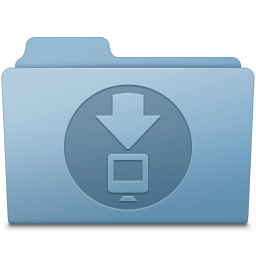 Downloads Folder Blue icon
