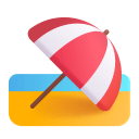 Beach-With-Umbrella-3d icon