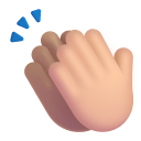 Clapping Hands 3d Medium Light icon
