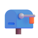 Closed-Mailbox-With-Lowered-Flag-3d icon