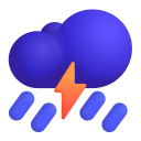 Cloud With Lightning And Rain 3d icon