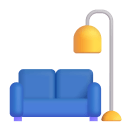 Couch And Lamp 3d icon