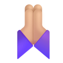Folded Hands 3d Medium Light icon