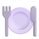 Fork-And-Knife-With-Plate-3d icon