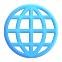 Globe With Meridians 3d icon