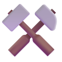 Hammer-And-Pick-3d icon