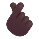 Hand With Index Finger And Thumb Crossed 3d Dark icon