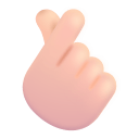 Hand With Index Finger And Thumb Crossed 3d Light icon