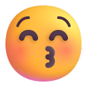 Kissing-Face-With-Closed-Eyes-3d icon