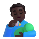 Man Feeding Baby 3d Dark icon