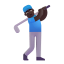 Man Golfing 3d Dark icon