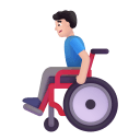 Man-In-Manual-Wheelchair-3d-Light icon