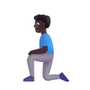 Man Kneeling 3d Dark icon