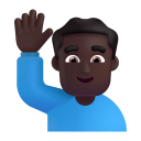 Man Raising Hand 3d Dark icon