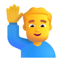 Man Raising Hand 3d Default icon
