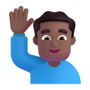 Man Raising Hand 3d Medium Dark icon