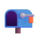 Open Mailbox With Lowered Flag 3d icon