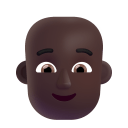 Person Bald 3d Dark icon