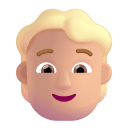 Person Blonde Hair 3d Medium Light icon