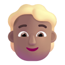 Person Blonde Hair 3d Medium icon