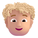 Person Curly Hair 3d Medium Light icon